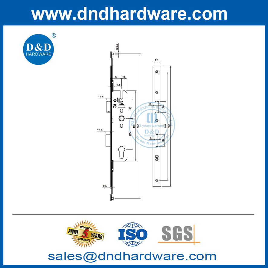 stainless steel multipoint lock