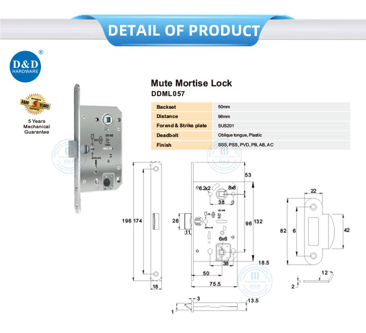 Stainless Steel Mortise Lock Body