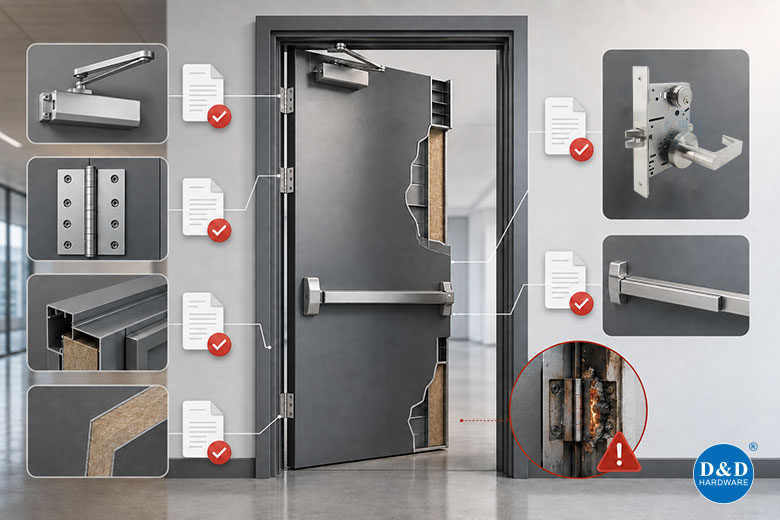  When a fire door assembly fails an inspection, it's rarely the door leaf itself. More often than not, it's a piece of hardware — a lock, a hinge, a closer — that wasn't rated for the assembly it was installed on. On commercial projects, the lock is one of the components most likely to get flagged, which is why architects and door hardware distributors spend so much time deciding between a mortise lock and a cylindrical lock before specification even begins. Both lock types can secure a door. Only one of them, in most cases, is what code officials and fire marshals expect to see on a rated opening. This article breaks down the practical differences, and explains why a UL Listed Mortise Lock remains the default choice for commercial fire door hardware programs. Mortise Locks: Built Into the Door, Not Onto It A mortise lock sits inside a pocket cut directly into the door edge — the "mortise" — rather than being bolted through two holes drilled across the face. The lock case, latch, deadbolt, and trim connection all live inside that pocket, which gives the whole assembly a much larger footprint of steel inside the door than a cylindrical lock ever has. That construction is the reason mortise locks show up so consistently in hospitals, hotels, airports, government buildings, and high-rise office towers. These are doors that get used thousands of times a year, sometimes under abuse, and the lock body needs to hold up mechanically for the life of the building — not just pass a warranty period. For fire-rated openings specifically, the lock isn't judged on its own. It's evaluated as part of the complete door assembly — leaf, frame, hinges, and hardware together. A UL Fire Rated Mortise Lock carries documentation showing it was tested as part of that system, not just built to a general commercial-grade spec. D&D Hardware's mortise lock line is tested under: •UL 10C Positive Pressure Fire Test •3-Hour Fire Rating •UL File No. R40901 That file number is what a specifier or AHJ (authority having jurisdiction) will actually ask for during submittal review. Without it, "fire rated" is just a claim on a spec sheet. Grade 1 UL Listed Mortise Lock -D&D Hardware Entry-Door-Lock-Door-Hardware Cylindrical Locks: The Everyday Commercial Option A cylindrical lock works differently — the mechanism goes through two holes bored across the face of the door rather than into a pocket on the edge. It's a smaller, simpler chassis, and that's exactly why it's used so widely: faster to install, lower cost, and perfectly adequate for interior office doors, tenant spaces, and light-to-moderate traffic openings. Commercial cylindrical locks are commonly rated under ANSI/BHMA performance standards — an ANSI Grade 1 Lock for heavier commercial use, or an ANSI Grade 2 Lock for lighter-duty applications. Some cylindrical lock lines are also available in fire-rated configurations, though the fire testing and listing documentation for cylindrical products tends to be more limited across the market compared to what's available for mortise hardware. On our own product line, cylindrical fire-rated options are in development but not yet UL certified — for that reason, when fire rating is the priority on a project, we currently point customers toward the certified mortise lock rather than the cylindrical option. Commercial Door Lockset-DDLK009 America Style Lockset-DDLK010 ANSI Lockset-DDLK012 Mortise Lock vs Cylindrical Lock: Where the Real Differences Show Up Construction. A mortise lock case is larger, heavier, and mechanically more rigid than a cylindrical chassis. That matters most on doors that see constant use — a mortise lock is built to take that cycling without the lever loosening or the latch wearing out early. Function flexibility. Mortise locks can be configured for a wider range of functions — classroom, storeroom, entrance office, apartment — often within the same lock body just by changing the trim or cylinder. Cylindrical locks are more limited in how much a single chassis can be reconfigured. Fire door compliance. This is where the gap is widest. A UL Listed Mortise Lock comes with a specific fire test file that a specifier can reference directly during code review. Fire-rated cylindrical options exist in the market, but documentation coverage varies a lot by manufacturer, and gaps here are one of the more common reasons a fire door assembly gets rejected at inspection. Cost and installation. Cylindrical locks win here — lower unit cost, faster install, less door prep required. For standard interior doors without a fire rating requirement, that's often reason enough to specify them. So the honest answer to "which one should I use" depends entirely on the opening. A tenant improvement office door with no fire rating requirement doesn't need a mortise lock. A corridor door on a 90-minute or 3-hour rated assembly in a hospital or hotel almost always does. Mortise Lock vs Cylindrical Lock: Where the Real Differences Show Up Mortise Lock vs Cylindrical Lock Why UL 10C Mortise Locks Keep Showing Up on Commercial Fire Door Specs They're built for the traffic level fire doors actually see. Stairwell doors, corridor doors, and fire exits in commercial buildings don't get used occasionally — they get used constantly, often by people who aren't being careful with them. A mortise lock's heavier case is designed to absorb that. They match heavier fire-rated door construction. Fire-rated doors carry fire-resistant cores and steel reinforcement, and they're simply heavier than a standard interior door. A mortise lock's edge-mounted installation integrates more solidly with that kind of door and frame than a through-bored cylindrical lock does. The paperwork holds up under review. For architects and contractors, a UL 10C listing with a specific file number is something that can be handed directly to an inspector or included in a submittal package without follow-up questions. That's not a small thing on a commercial project timeline — a hardware rejection during inspection can delay occupancy. A Fire Door Is Only as Good as Its Weakest Component