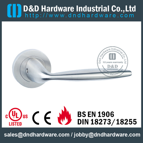 SUS316 flat tubular decorative solid lever handle for Wooden Door - DDSH132