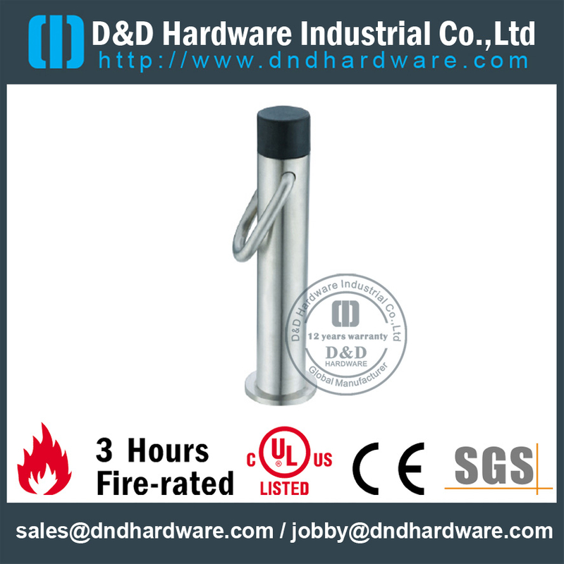 Stainless steel cylindrical door stopper with hanging ring for Commercial Door-DDDS057