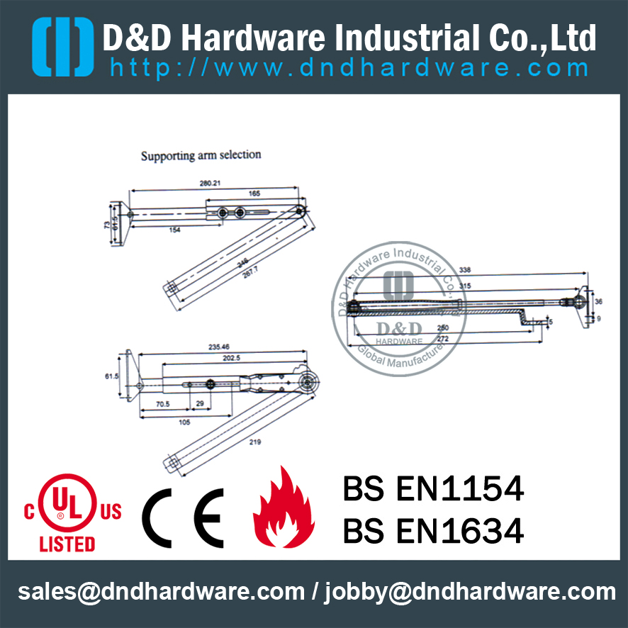 Aluminium Alloy Classical Heavy Duty Door Closer with CE Certificate for Exterior Door- DDDC-61