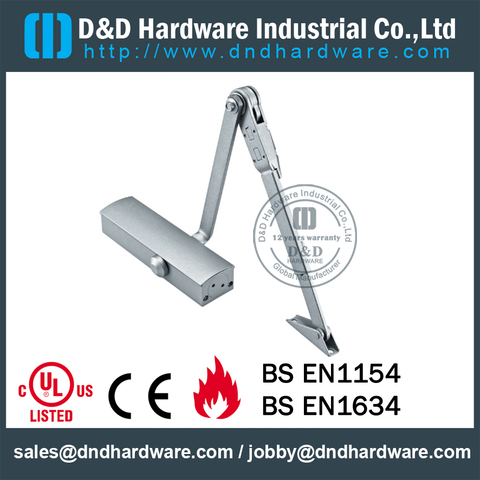 Aluminium Alloy Serviceable Positioning D type Door Closer for Swing Door- DDDC-22