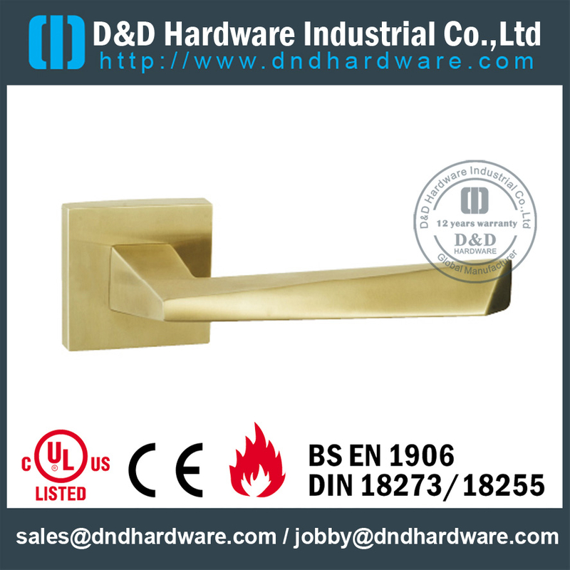 Antirust irregular fire-rated solid lever handle for Steel Door - DDSH169