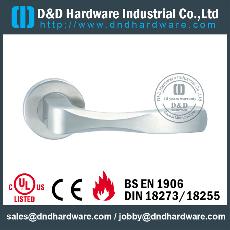 Stainless Steel Polish Casting Door Lever Handle for Hollow Metal Door-DDSH093