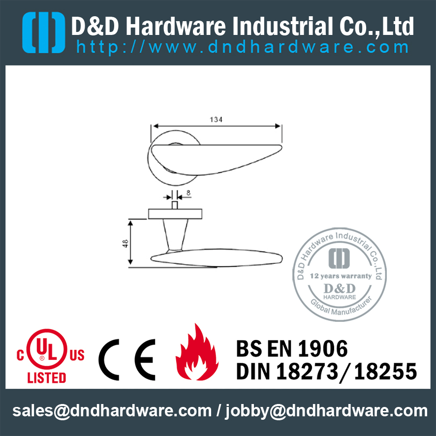 Stainless steel 304 crank solid door handle for External Door - DDSH168