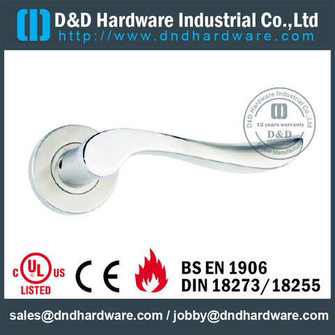 Antirust 304 twist design solid lever handle for Fire-Rated Door - DDSH173