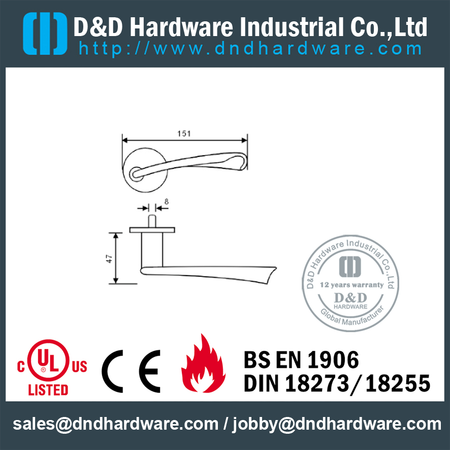 SS304 popular good design solid handle for Swing Door- DDSH143 