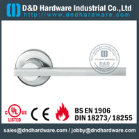 Grade 304 Solid Front Lever Door Handles for Fire Doors-DDSH073