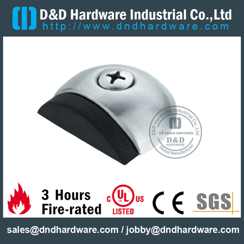 Stainless steel flat cylindrical floor mounted door stopper for Home Door -DDDS051